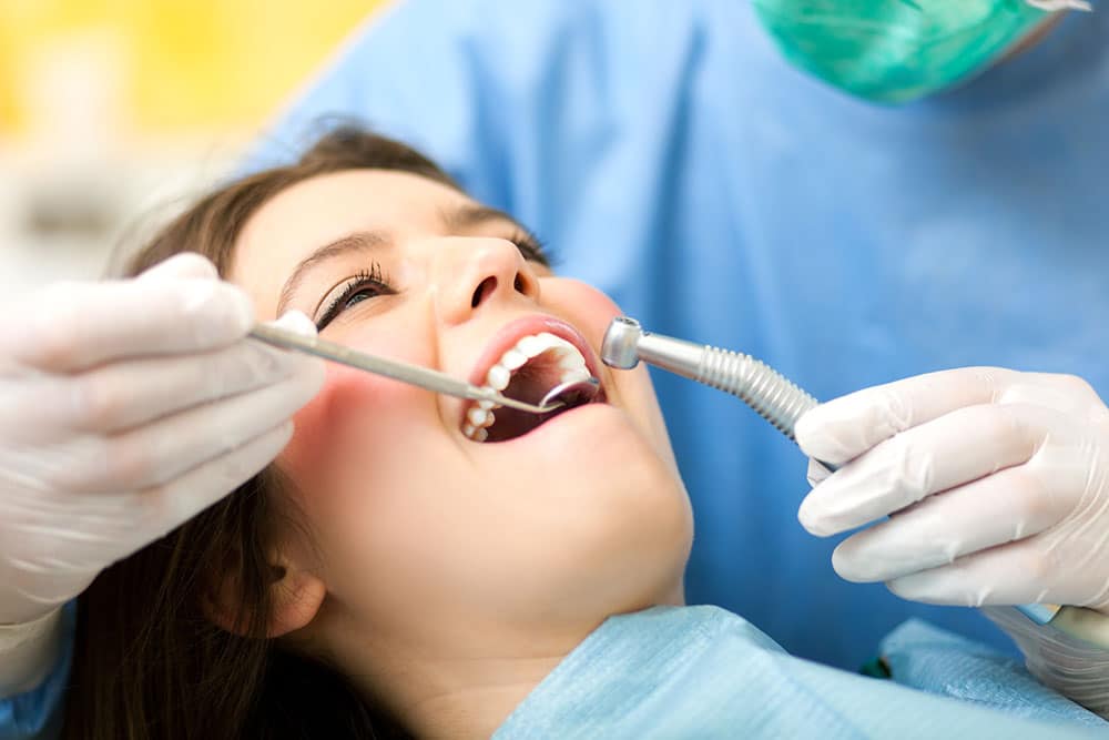 Woman receiving dental care